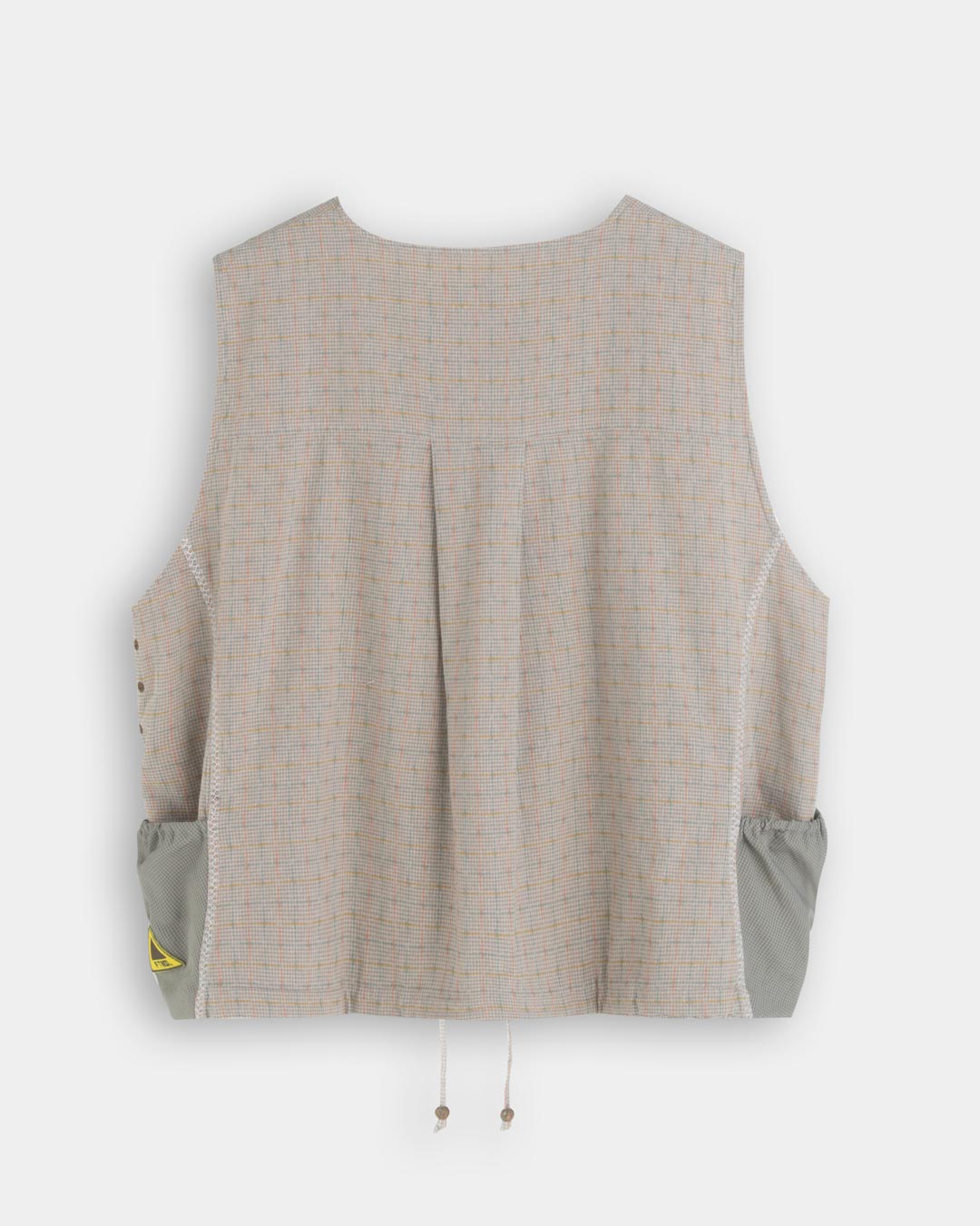COLLARLESS PATCHWORK VEST