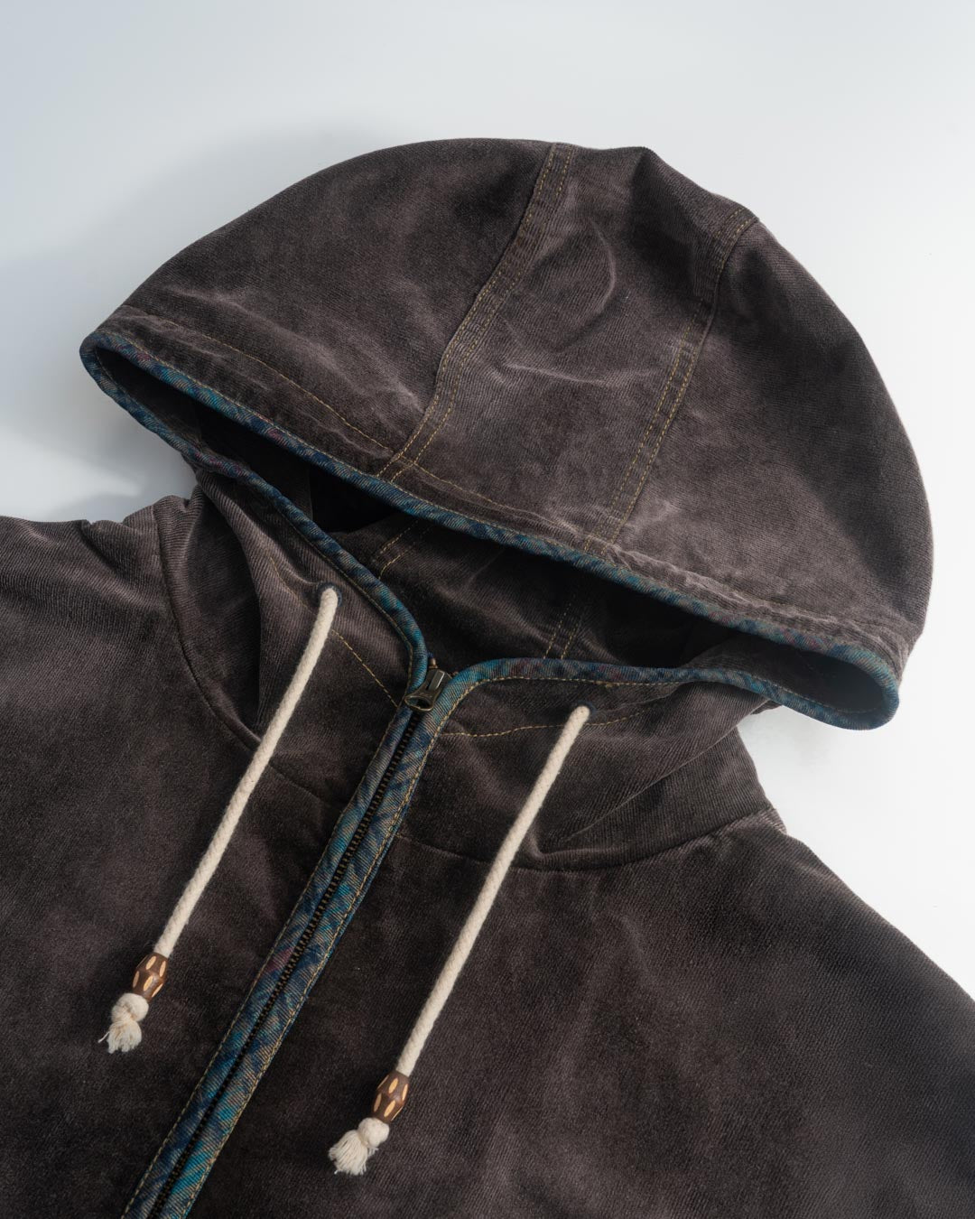 CORDUROY HOODED ZIP JACKET
