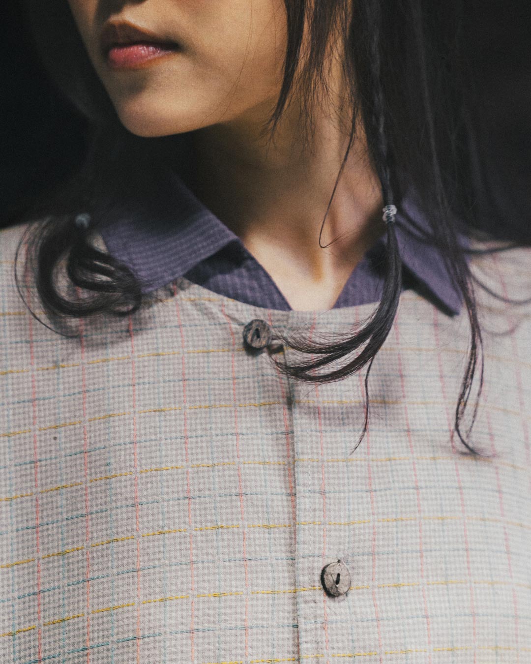 COLLARLESS PATCHWORK VEST