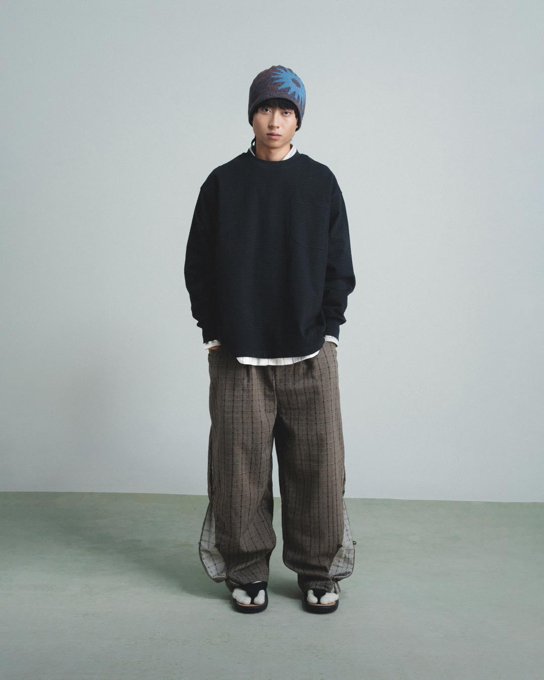 TEXTURED STRIPED L/S TEE