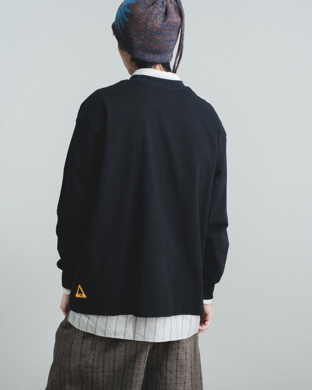TEXTURED STRIPED L/S TEE