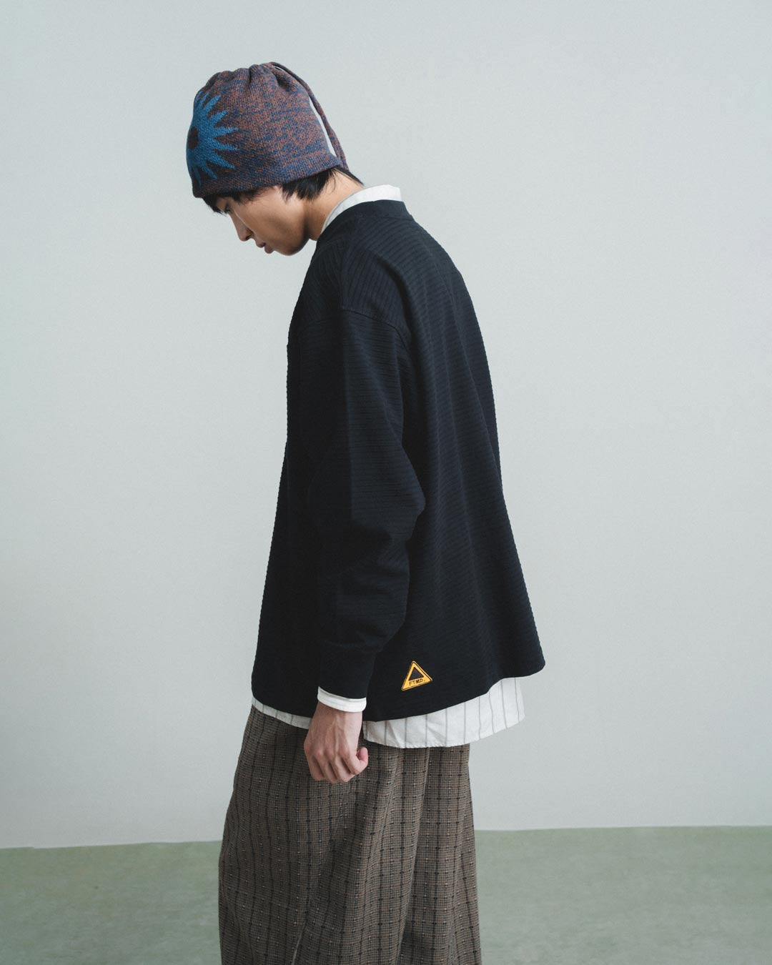 TEXTURED STRIPED L/S TEE