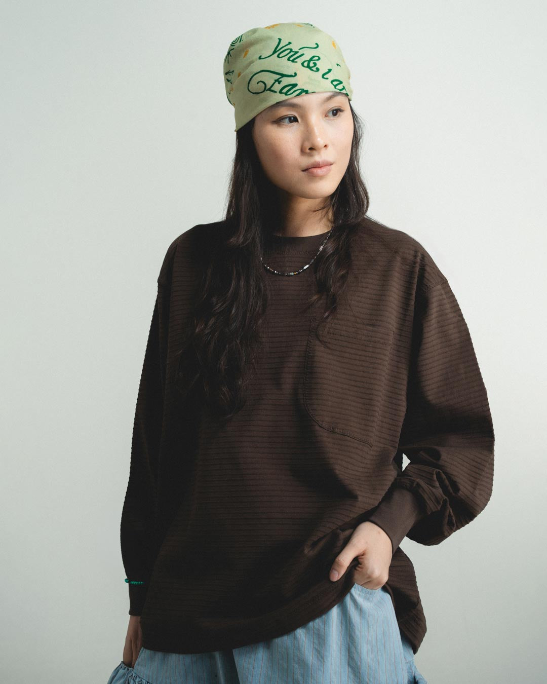 TEXTURED STRIPED L/S TEE