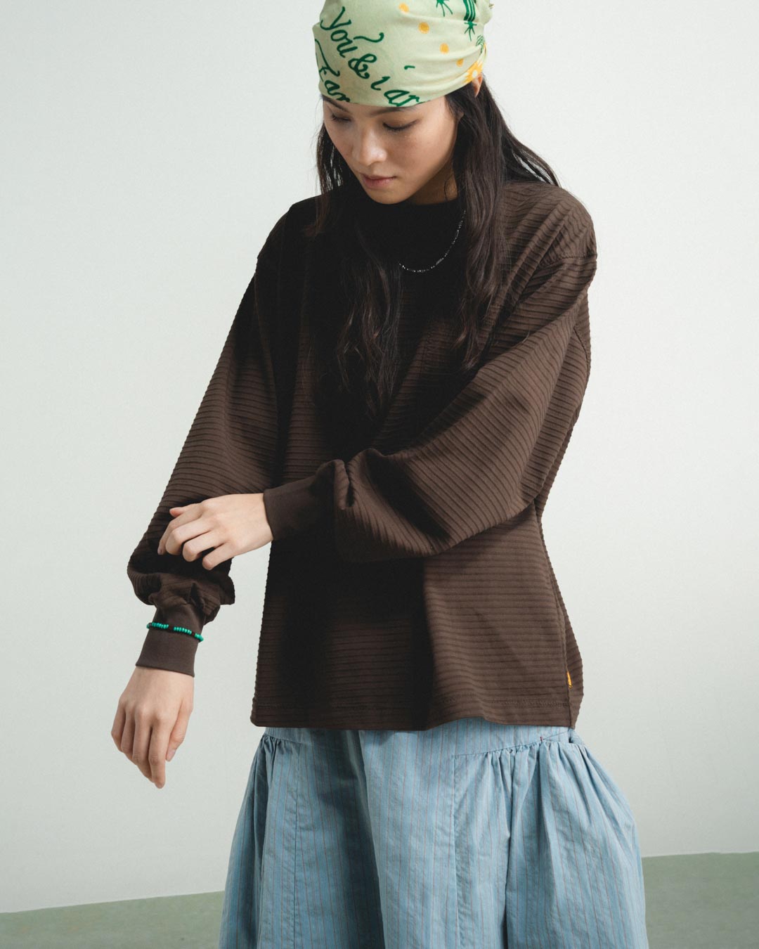 TEXTURED STRIPED L/S TEE