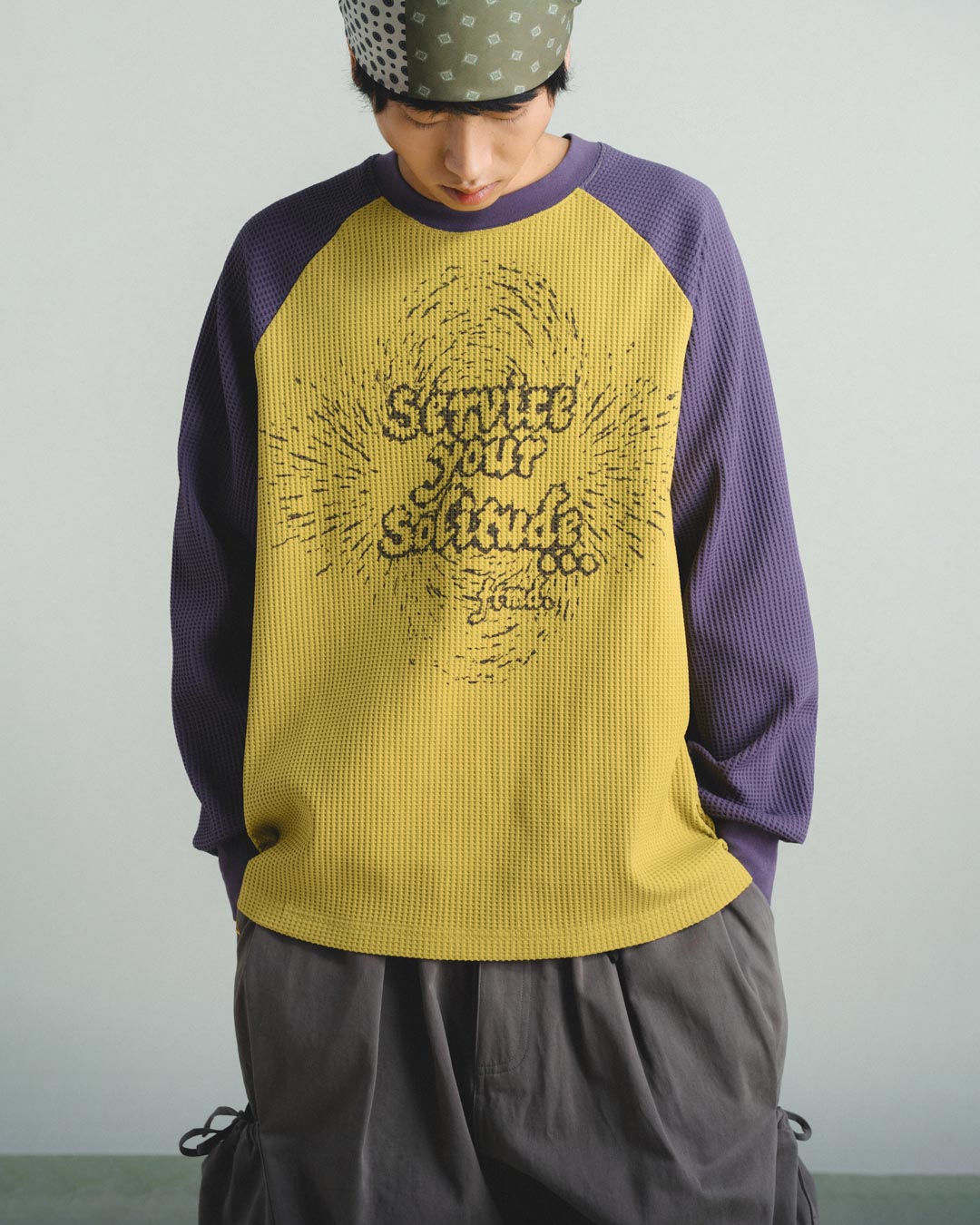 SERVICE YOUR SOLITUDE L/S WAFFLE TEE