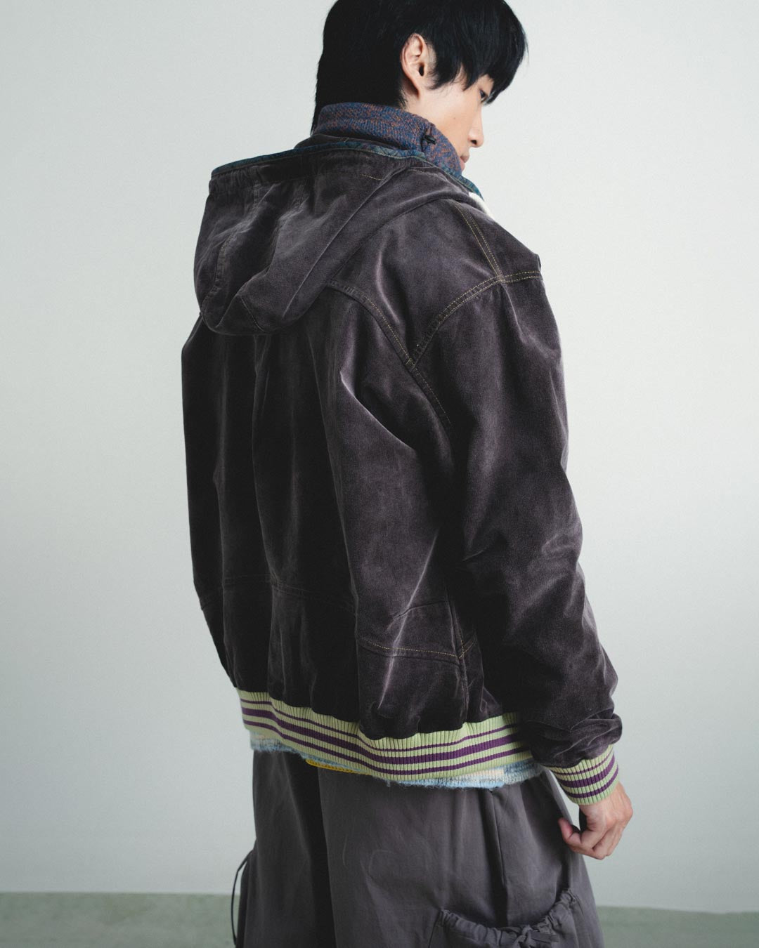 CORDUROY HOODED ZIP JACKET