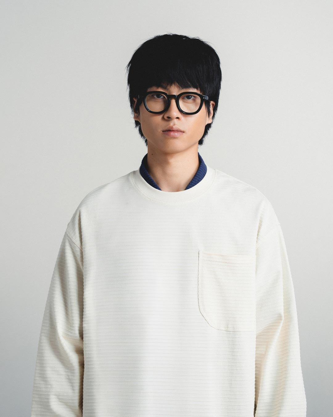 TEXTURED STRIPED L/S TEE