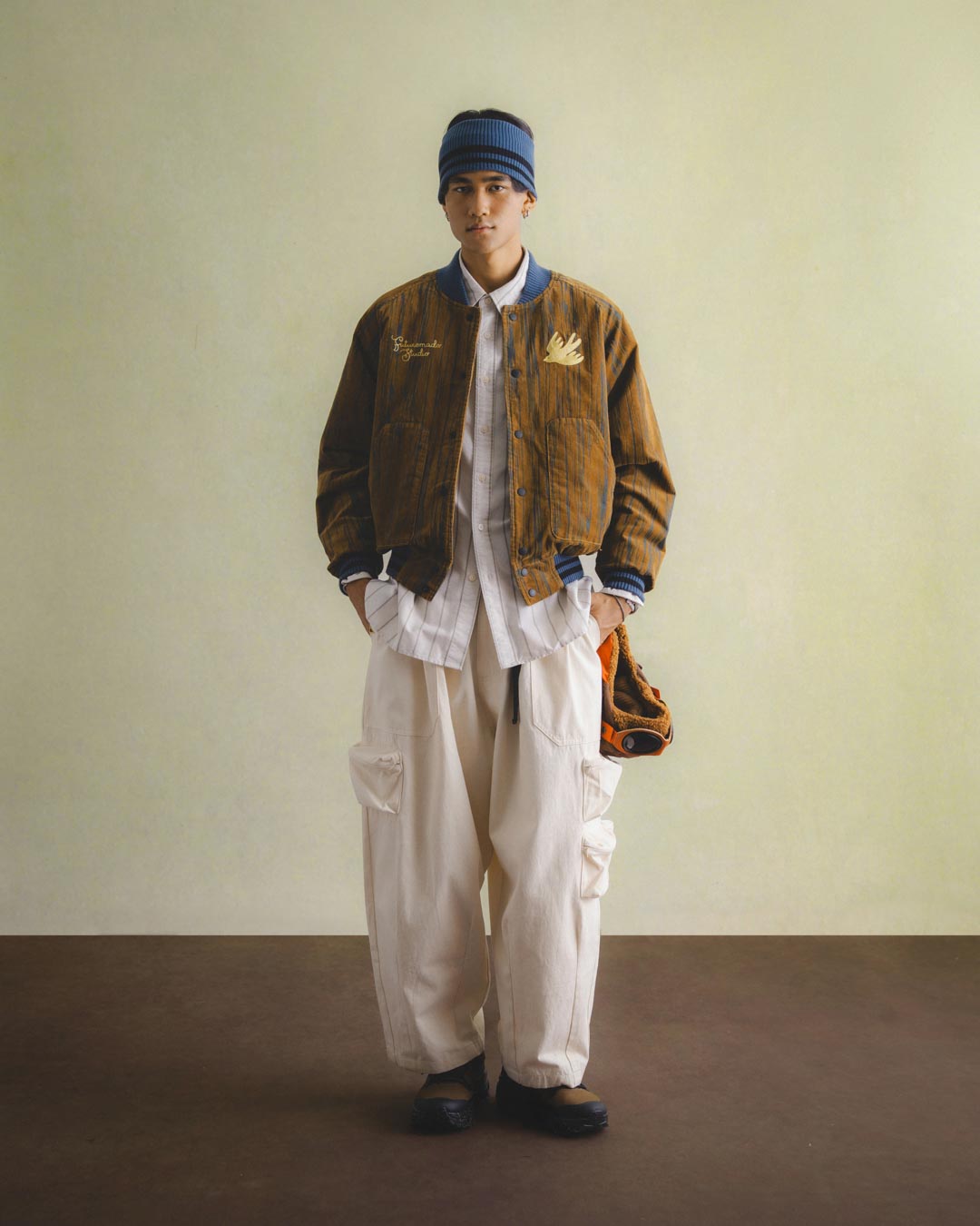 R&R CORDUROY PADDED VARSITY JACKET