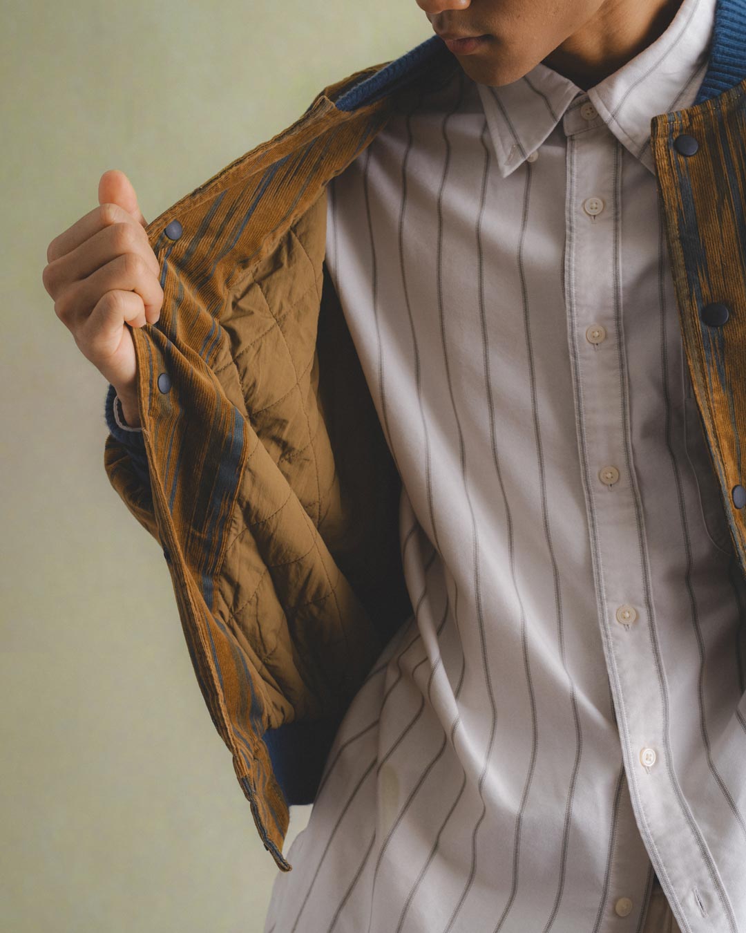 R&R CORDUROY PADDED VARSITY JACKET