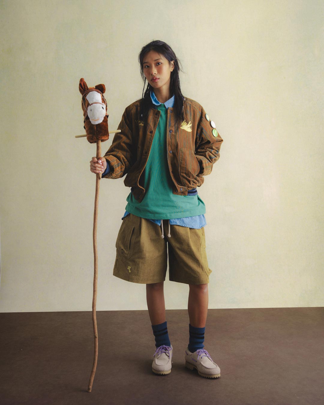 R&R CORDUROY PADDED VARSITY JACKET