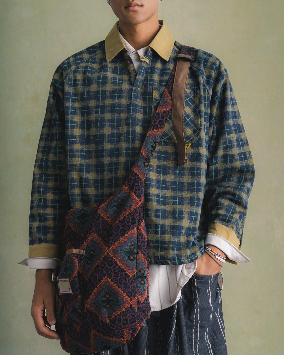 CHEQUERED L/S PULLOVER