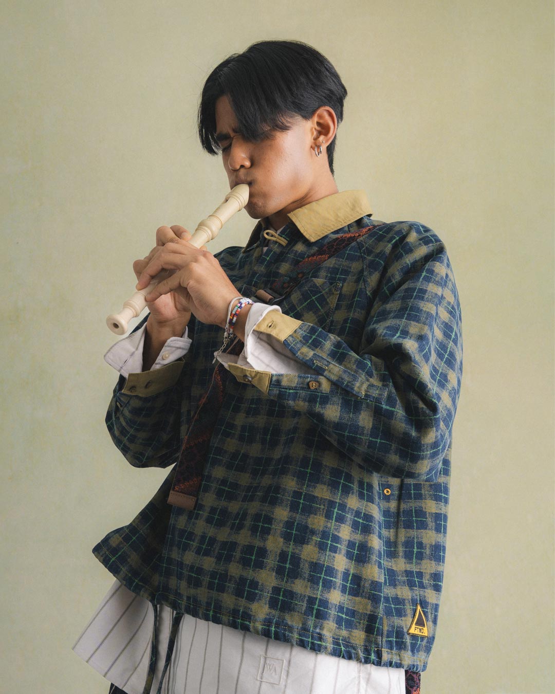 CHEQUERED L/S PULLOVER