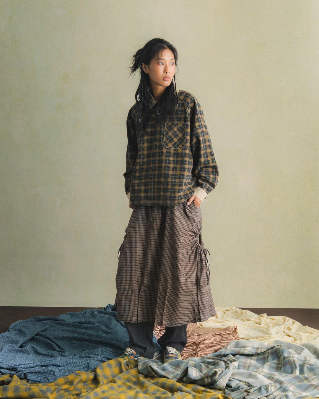 CHEQUERED L/S PULLOVER