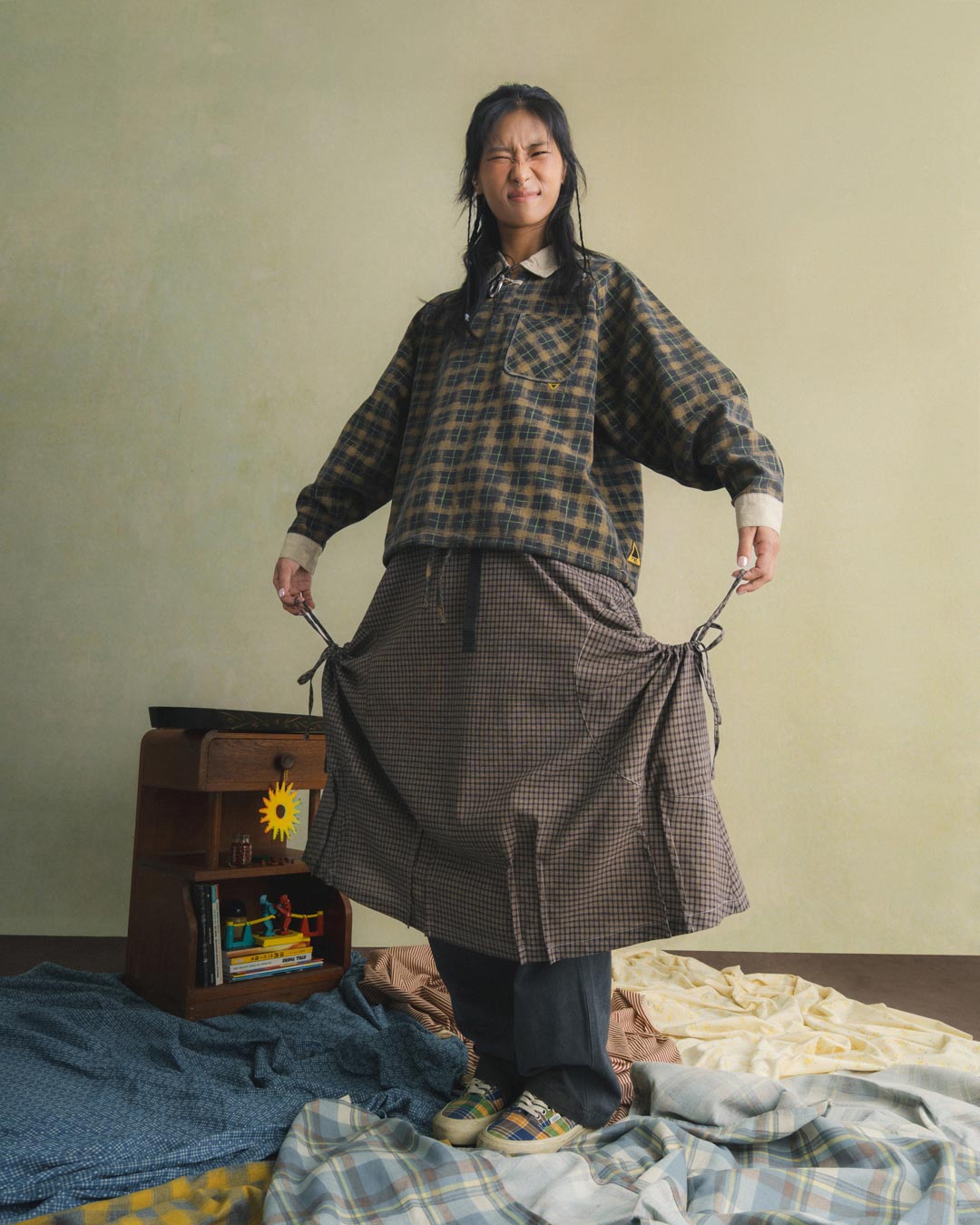 DRAWSTRING POCKET SKIRT