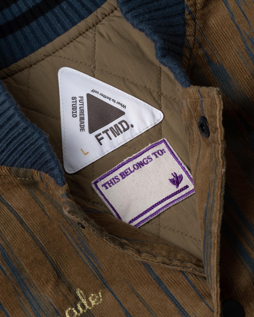 R&R CORDUROY PADDED VARSITY JACKET