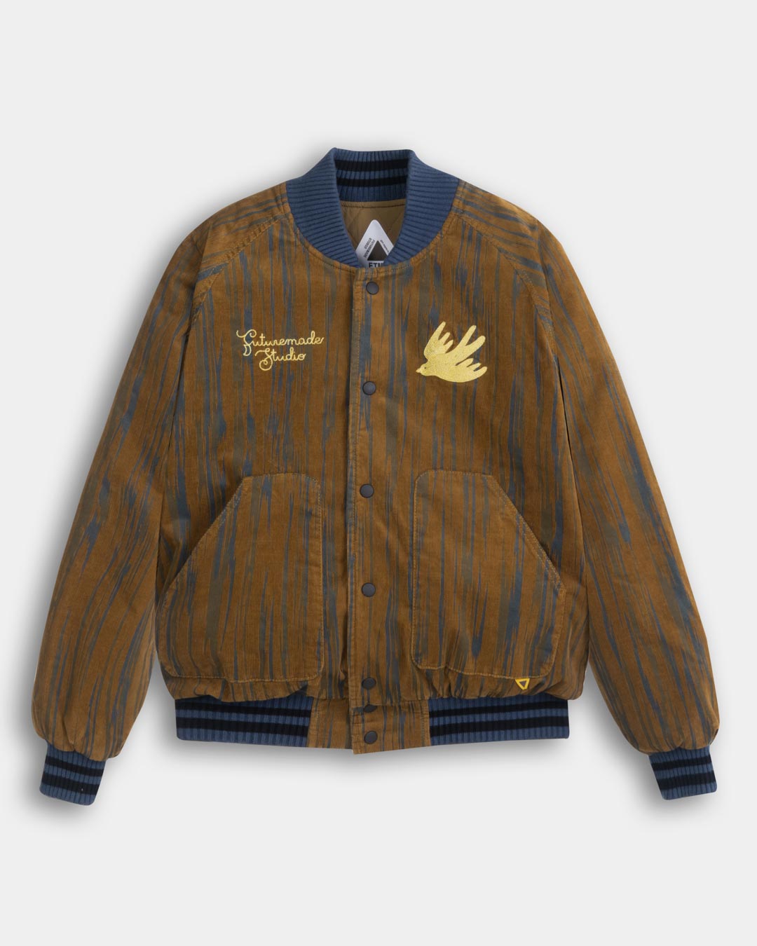 R&R CORDUROY PADDED VARSITY JACKET