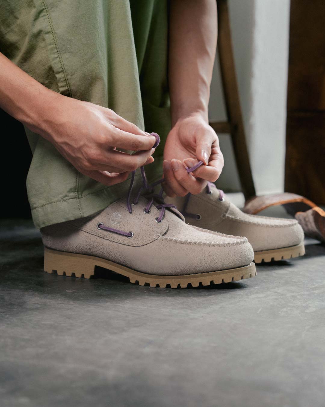 FTMD. X TIMBERLAND 3-EYE LUG HANDSEWN BOAT SHOES